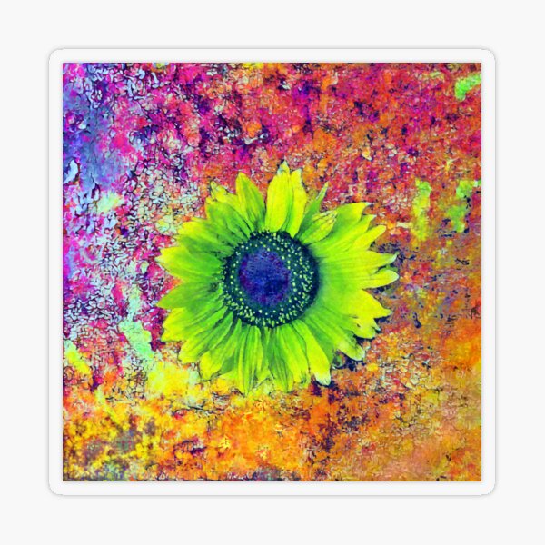 Abstract sunflower Transparent Sticker