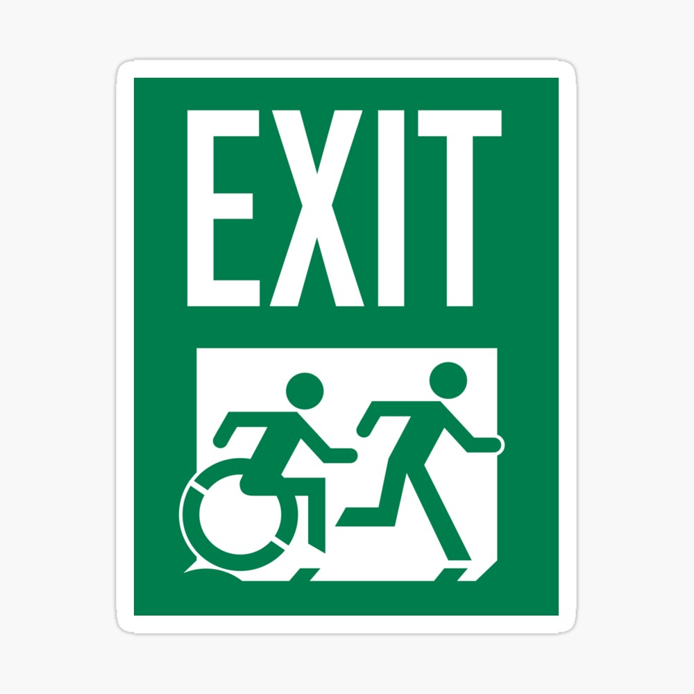FreeP/&P Stickers// Adhesive Warning /& Escape Signs Exit for emergency use only
