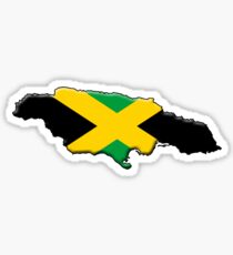 Jamaika Flagge und Umriss Sticker