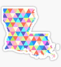 Louisiana Colorful Hipster Geometric Triangles New Orleans Sticker