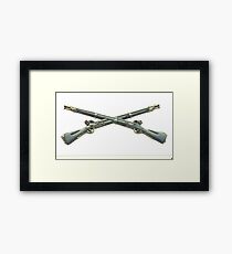 U.S. Infantry Cross Rifles Insignia Bronze Sculpture Framed Print
