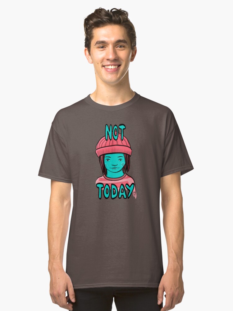 Alternate view of Not Today Grunge Girl Classic T-Shirt