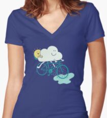 Weather Cycles Women's Fitted V-Neck T-Shirt