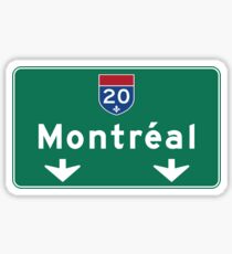 Montreal, Road Sign, Canada Sticker