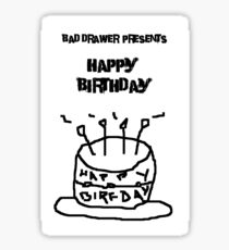 Bad Drawer Presents Happy Birthday Sticker