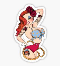 Cute Tattooed Pin Up Sticker