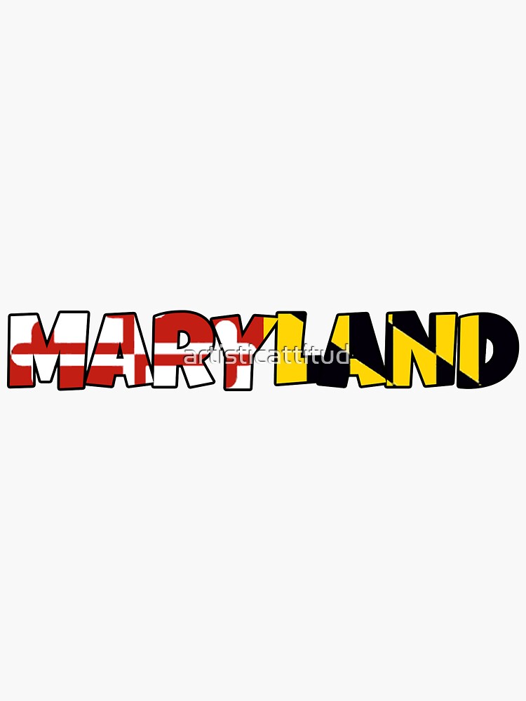 "Maryland flag word art" Sticker by artisticattitud Redbubble