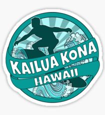 Kailua Kona Hawaii teal logo Sticker