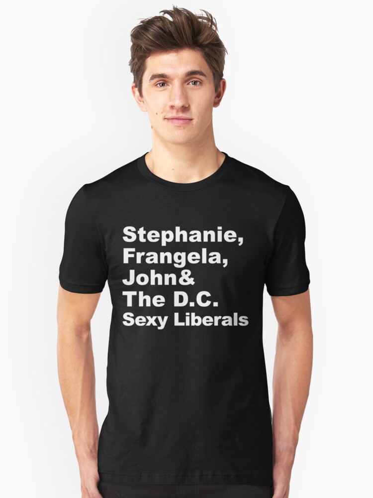 Alternate view of Stephanie, Frangela, John & The Washington D.C. Sexy Liberals Slim Fit T-Shirt