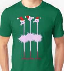 Three Christmas Flamingos Unisex T-Shirt
