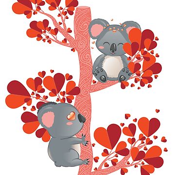Cartoon couple of koala bears, lovely Valentines day illustration Wrapping  Paper by AnnArtshock