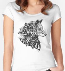 Wolf Profile Women's Fitted Scoop T-Shirt