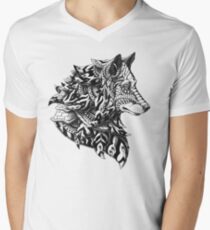 Wolf Profile Men's V-Neck T-Shirt