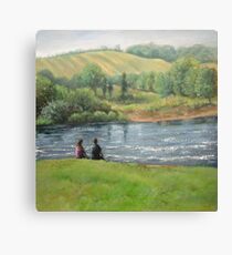 By the weir Canvas Print