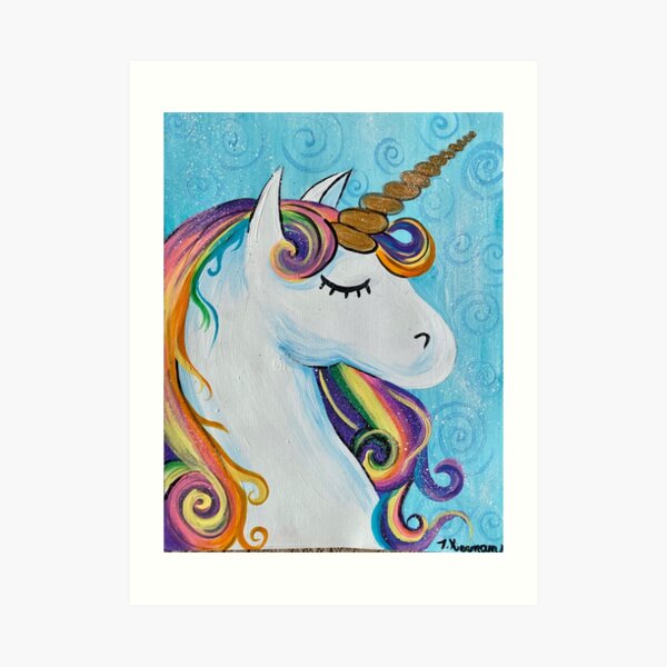 Rainbow Unicorn Art Print