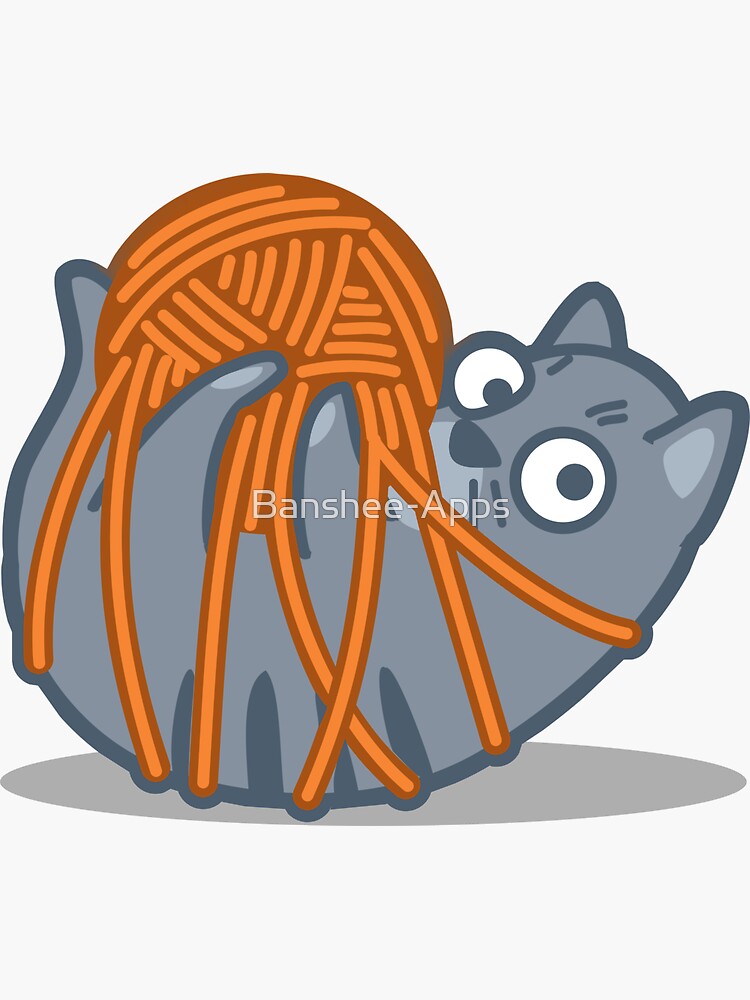 Tangled Cat Tshirt and Stickers - Cat Gifts for Cat lovers everywhere! by Banshee-Apps