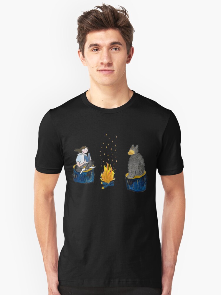 Alternate view of Bear and Girl by Campfire Slim Fit T-Shirt
