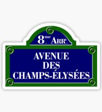 Avenue des Champs-Elysees, Paris Street Sign, France Sticker