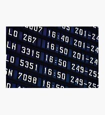 Airport information board. Photographic Print