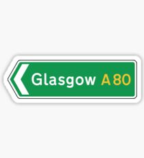 Glasgow Road Sign, Scotland, UK Sticker