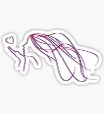 3D Air Kisses Girl Sticker