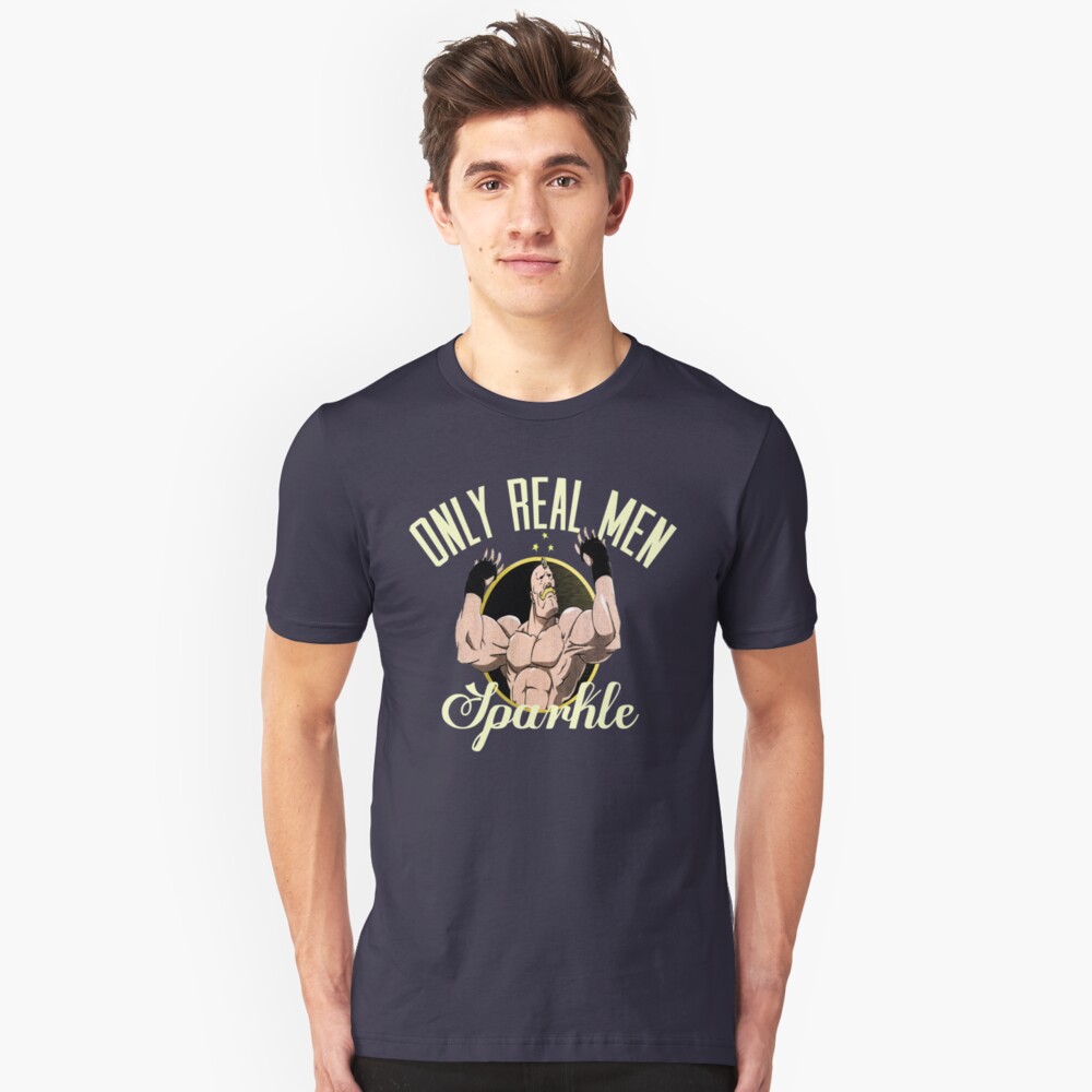 Only real men sparkle Slim Fit T-Shirt