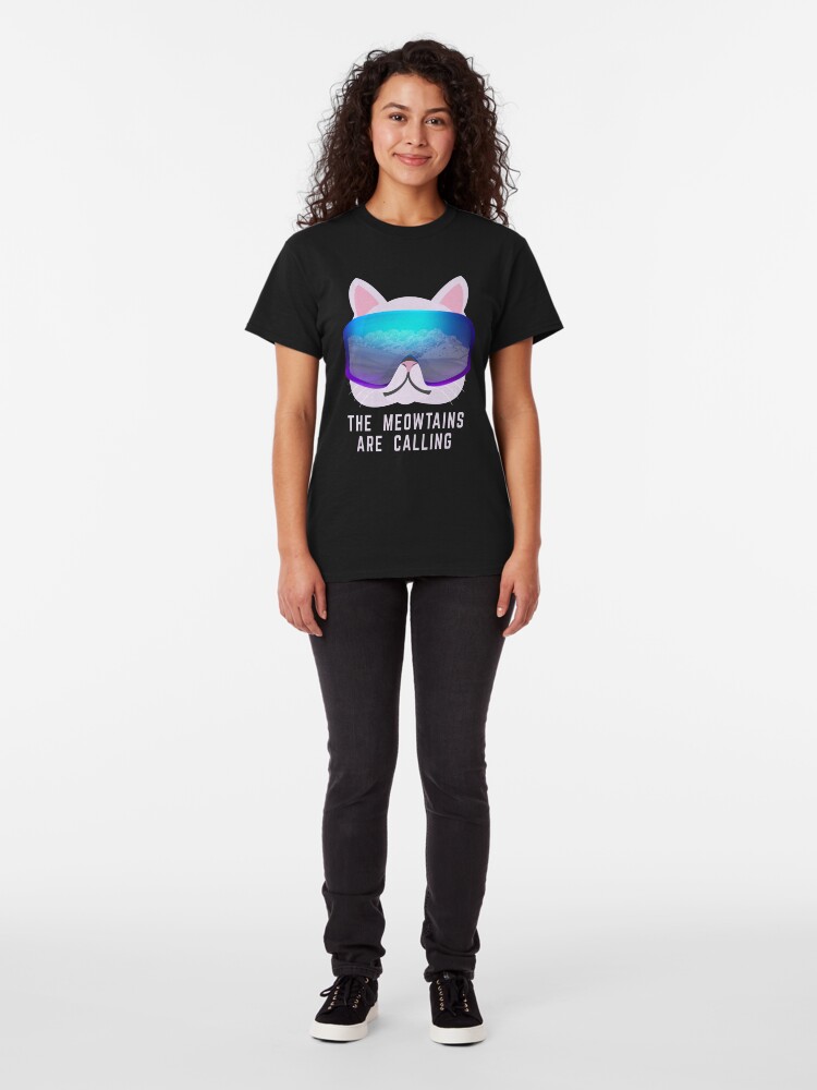 Alternate view of The Meowtains are calling Ski Cat Classic T-Shirt