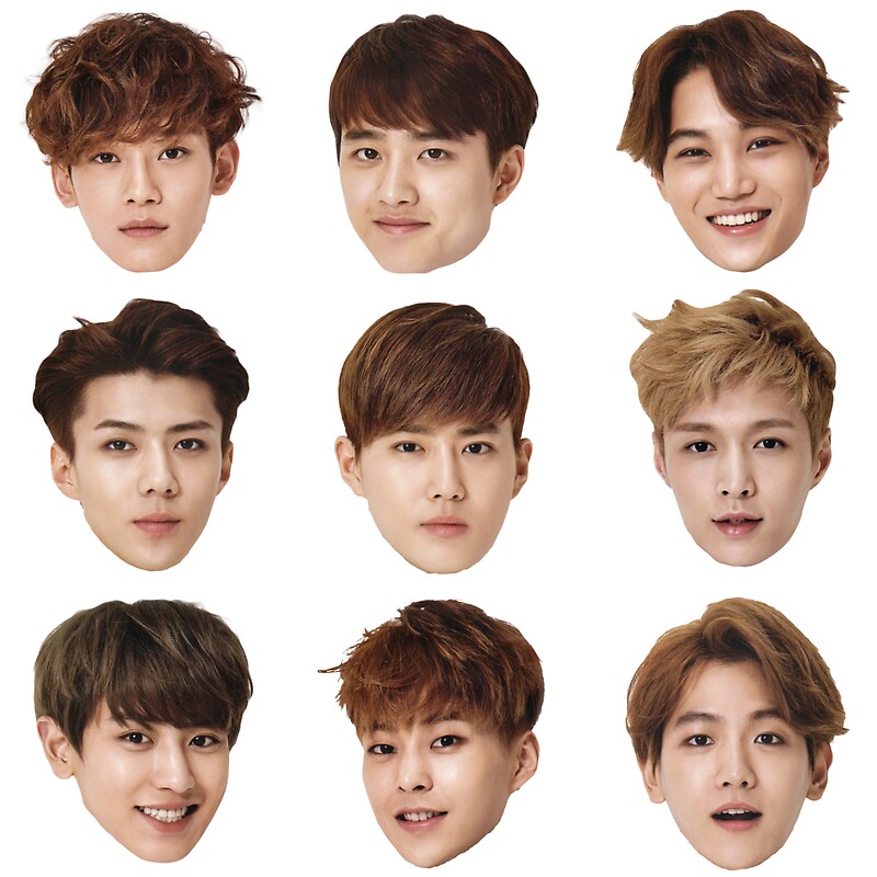 exo heads stickers by adore value redbubble