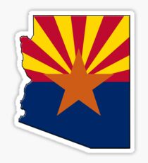 Arizona State Flag & Outline Sticker