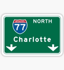 Charlotte, NC Road Sign Sticker