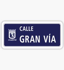 Gran Via, Madrid Street Sign, Spain Sticker