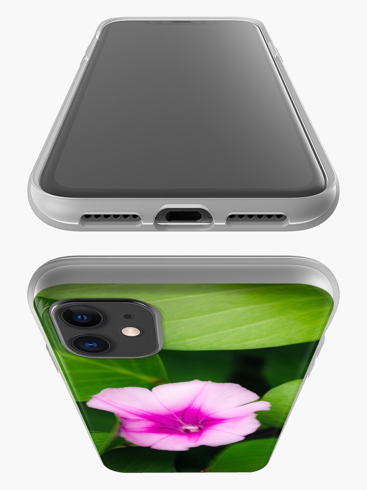 Alternate view of Purple flower between green leaves iPhone Case & Cover