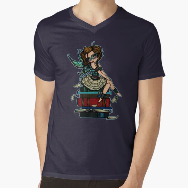 Library Fairy V-Neck T-Shirt