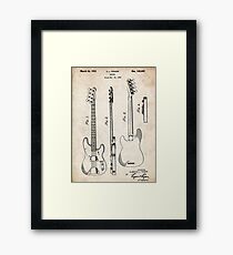 Fender Precision Bass Guitar US Patent Art Framed Print