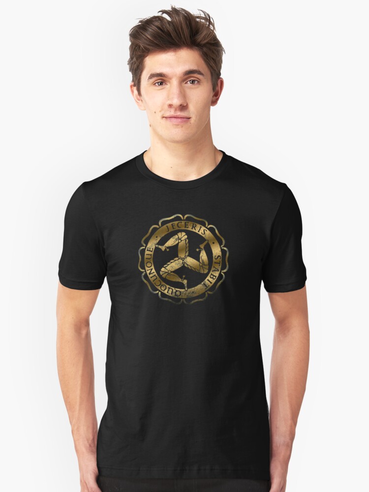 Alternate view of Isle Of Man Flag 3 Legs Of Man Manx Celtic Triskelion Vintage Slim Fit T-Shirt