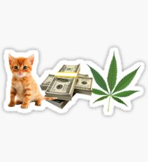 Pussy Geld Weed Sticker
