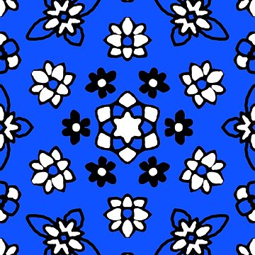 Artwork thumbnail, White and blue flowers by alearsdesign