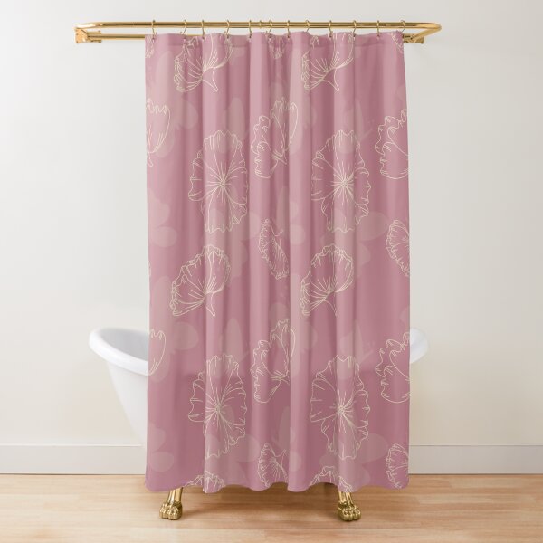 Floral Butterfly Collection Spring Seamless Surface Pattern Shower Curtain