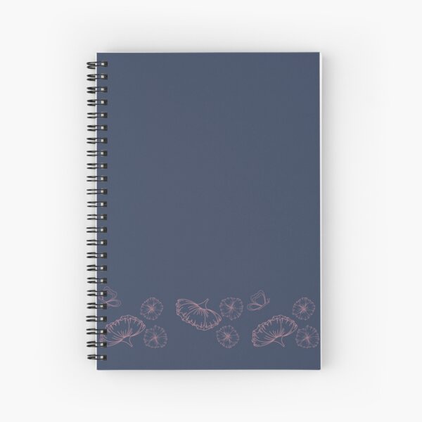 Floral Butterfly Collection Spring Seamless Border Surface Pattern Spiral Notebook