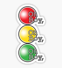 Oh Boy traffic light design Sticker