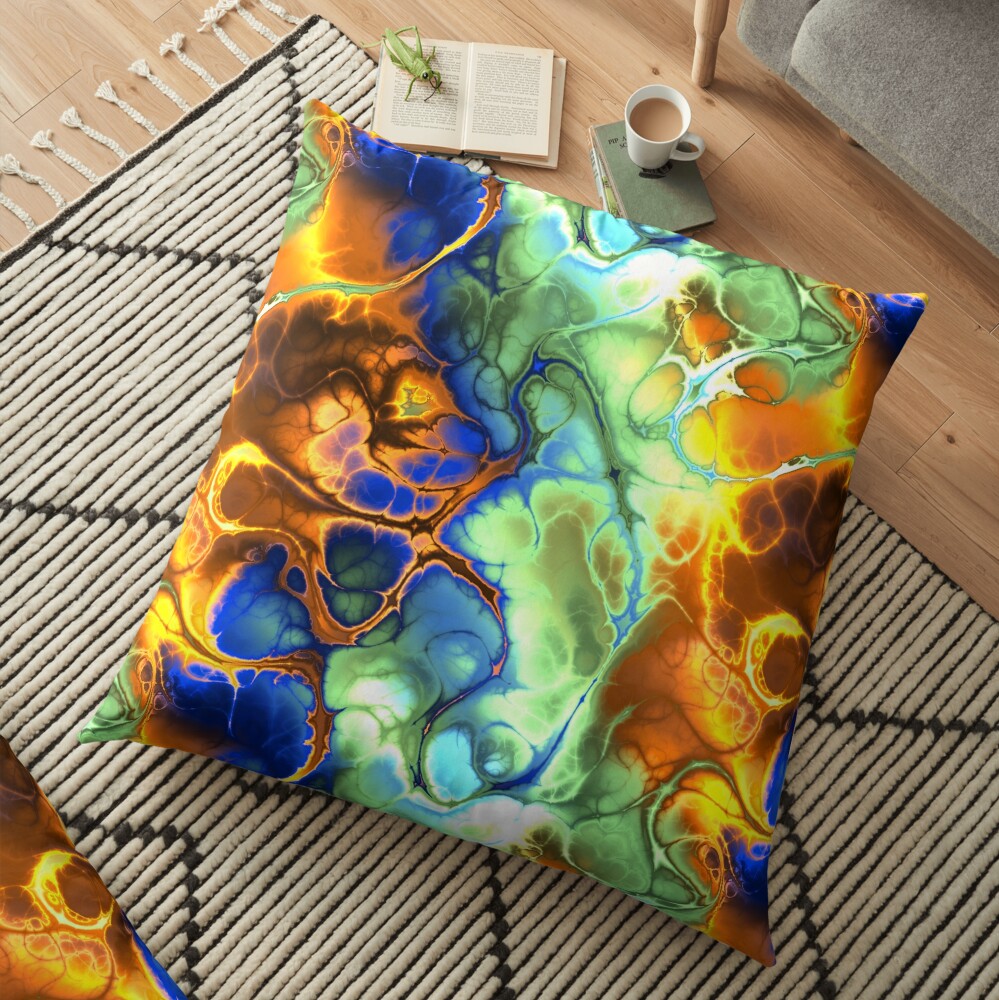 Digital art,fractal,mix of colors Floor Pillow