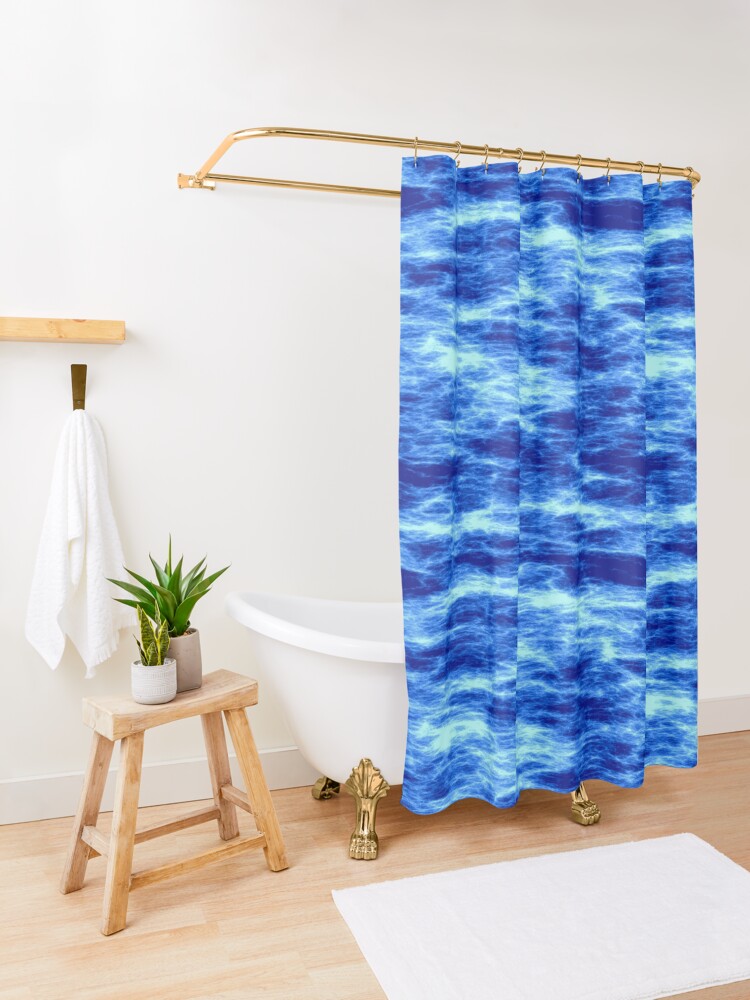 Alternate view of Blue energy Shower Curtain