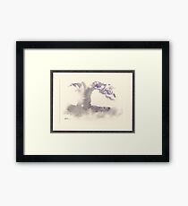 "Morning Mist" Sumi e wash painting Framed Print
