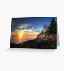 Sunset Glow - Bass Harbor Greeting Card