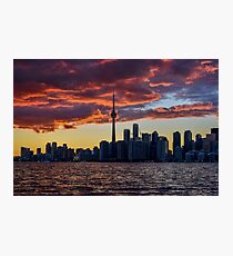 Fire sunset over Toronto Photographic Print