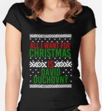 All I Want For Christmas (David Duchovny) Women's Fitted Scoop T-Shirt