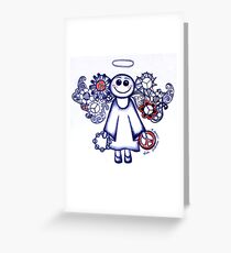 Peace Angel Blue Greeting Card