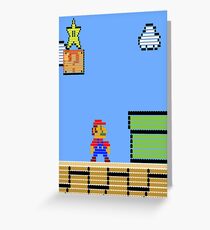 Mario Land Nes LegoBrick Style Greeting Card