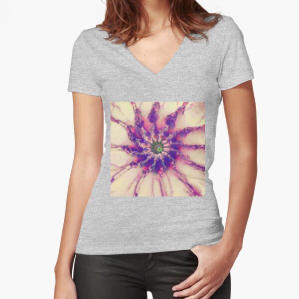 Fractalize abstraction Fitted V-Neck T-Shirt