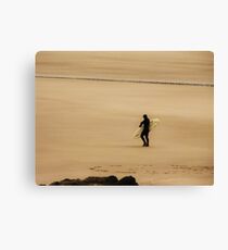 Surfer in Sepia...Oregon Coast Canvas Print